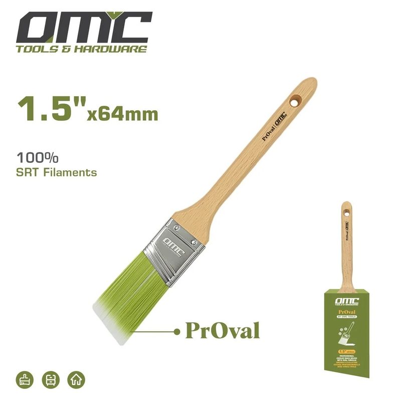 1.5" Professional Angled Sash Brush with Oval