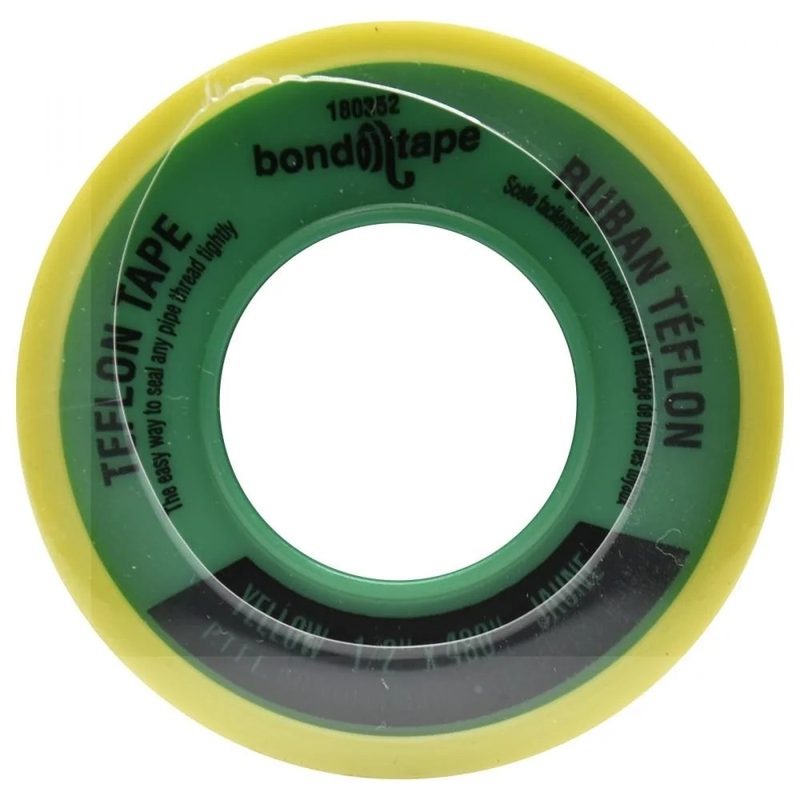 10 pc Plumbers Teflon Tape 1/2in x 480in - Yellow