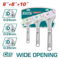 3 pc Adjustable Wrench Set (6"+8"+10")
