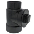ABS Cleanout Tee with Plug 4in x 3in x 4in - Black
