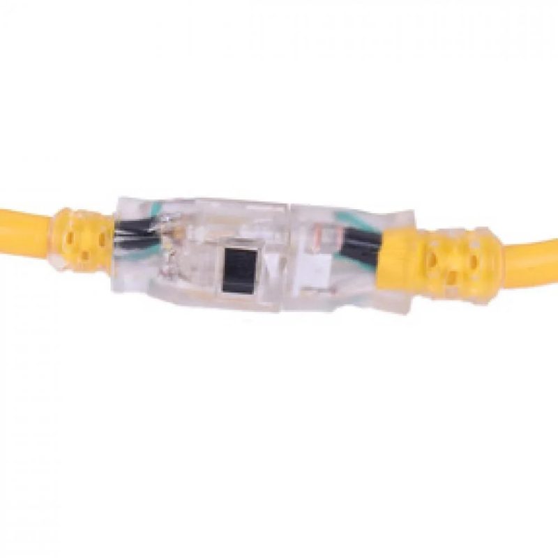 Extension Cord Outdoor SJTW 12/3 Lighted Single Tap 30ft - Yellow