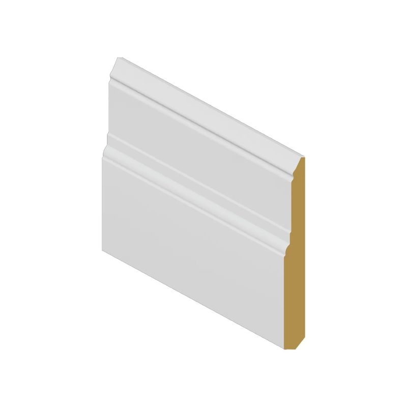 2 Step Baseboard (1/2" x 5 1/4" x 12 ft) Contemporary Primed