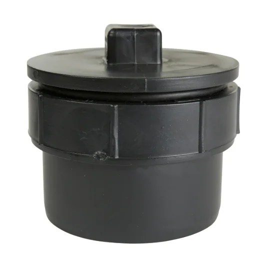 ABS Cleanout with Plug 3in - Black