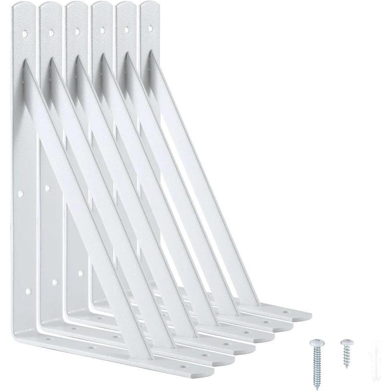 Steel Shelf Bracket 6in x 8in - White