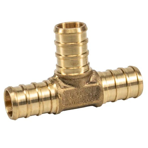 24PK Pex Brass Tee Barb to Barb 3/4 x 3/4 x 3/4in Lead-free