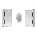 2 pc Door Hinge 3in x 3in x 2 mm Square Corner Brushed - Stainless Steel