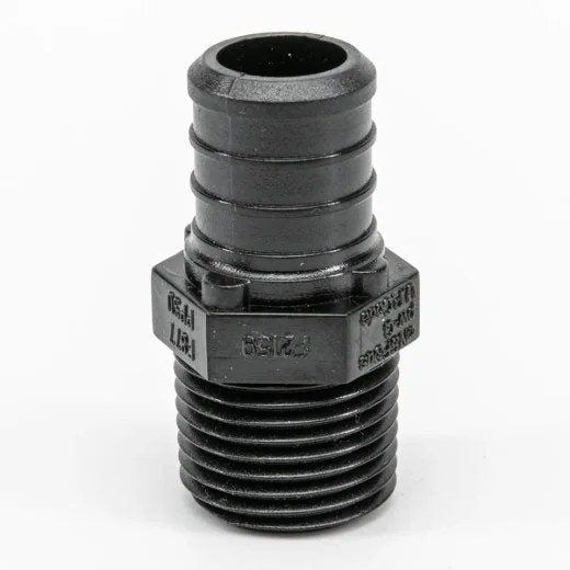 DAP Pex Poly Male Adapter Barb to MPT 1/2 x 1/2in - Black