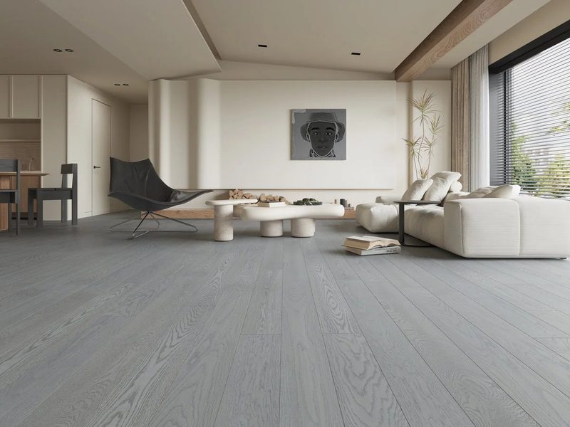 Pewter Engineered Hardwood Flooring - 7-1/2" Oak ABC, 2 mm