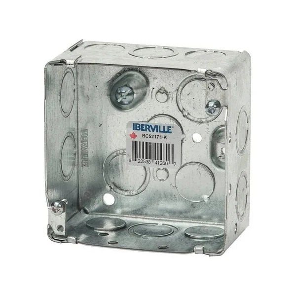 4 x 2-1/8 D. 30 Cu.inch Square Steel Box 52171-K Box