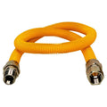 Yellow Coated Stainless Steel Gas Connector - 5/8" OD, 1/2" MIP x 1/2" FIP x 48"