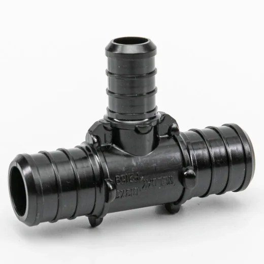 Pex Poly Tee Barb to Barb 1 x 3/4 x 3/4in - Black