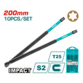 10 Pc/set T25 x 8" Impact Torx Screwdriver Bit