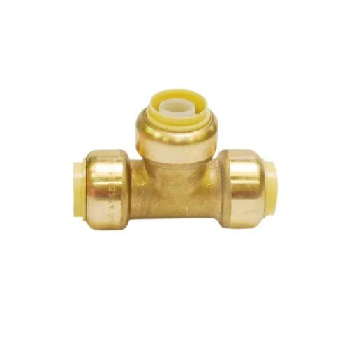 Push-fit Brass Tee 1/2 x 1/2 x 1/2in Lead-free