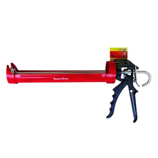 Pro Rotating Cradle-style Caulking Gun with Auto Flow Stop 13in - Red