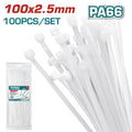 Nylon Cable Ties White (100-Pack) - 4 in.
