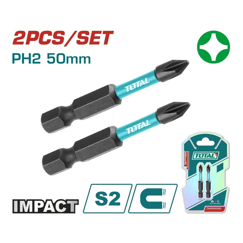 2PCS PH2 x 2" Impact Screwdriver Bit Set