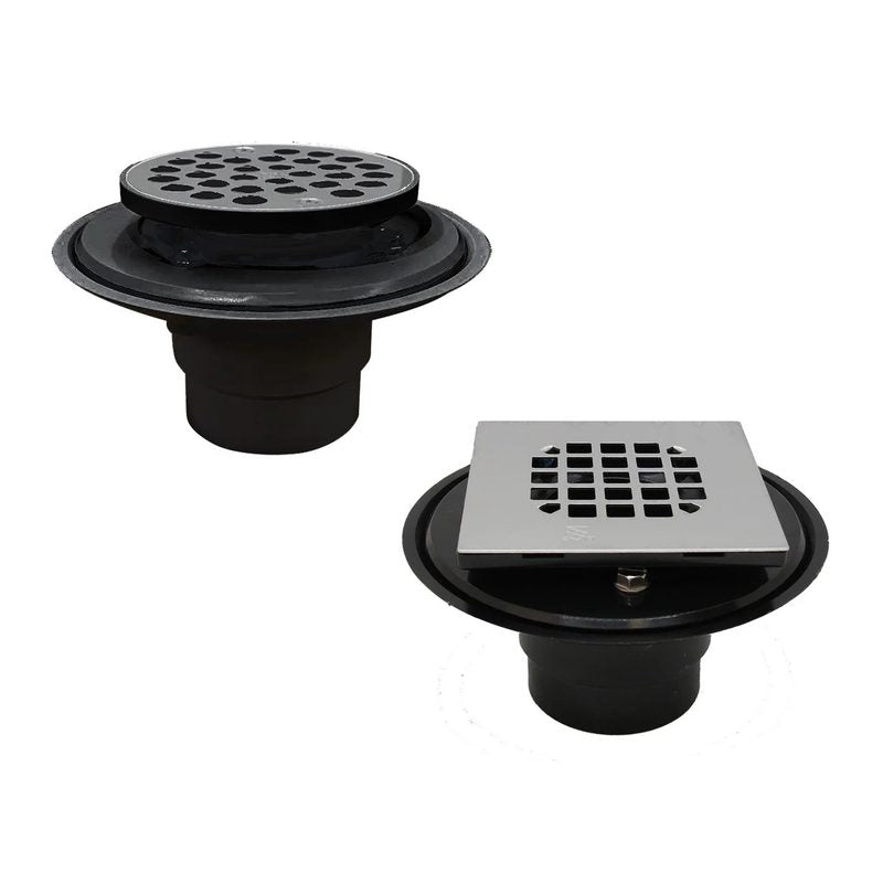 ABS Shower Drain - 2 in., Square Stainless Steel