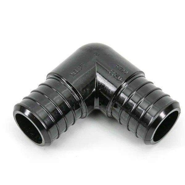 24PK Pex Poly 90° Elbow Barb to Barb 3/4 x 3/4in - Black