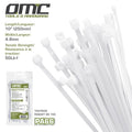 Nylon Cable Ties White (100-Pack) - 10 in.