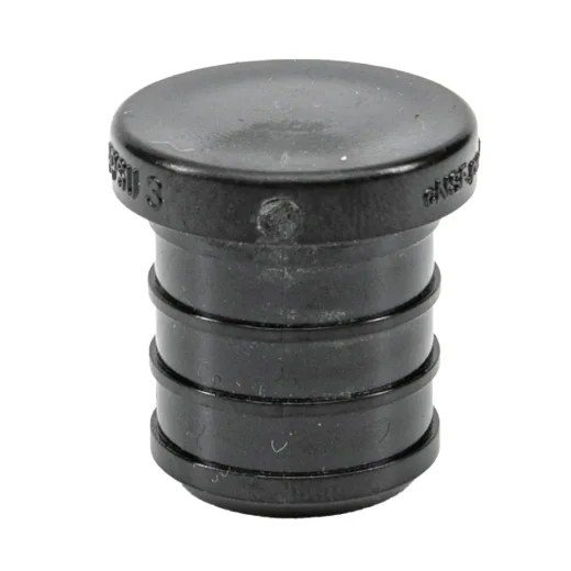 Pex Poly Plugs Barb to Barb 1in - Black