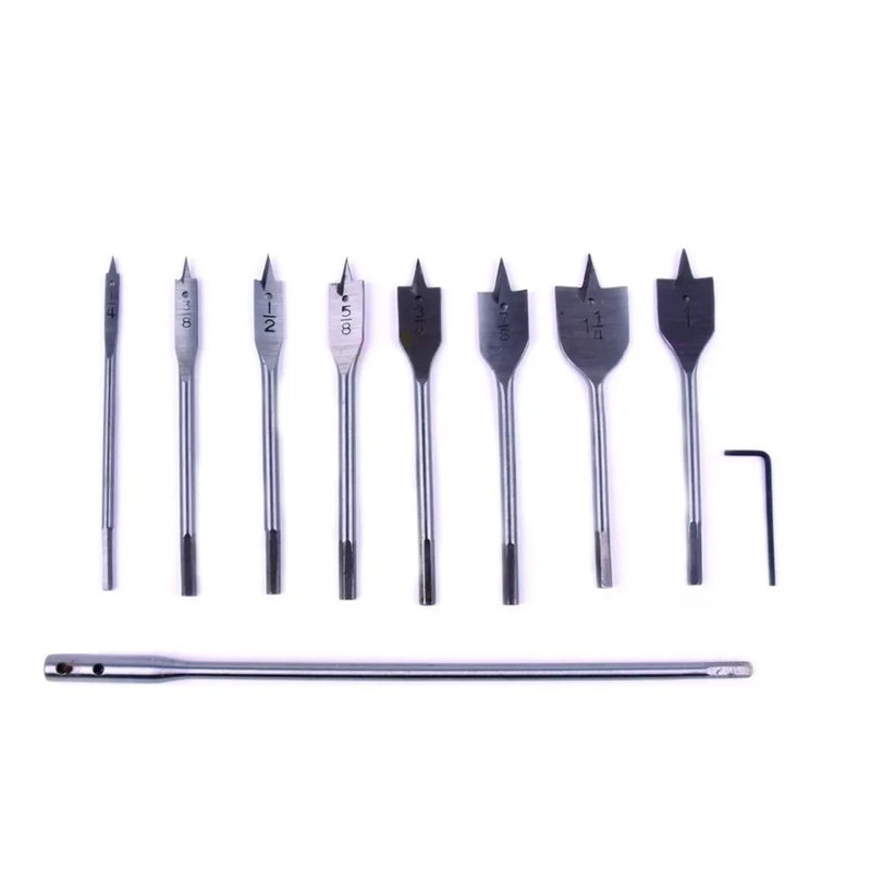 10 pc Drill Bits Wood Boring 12in Set