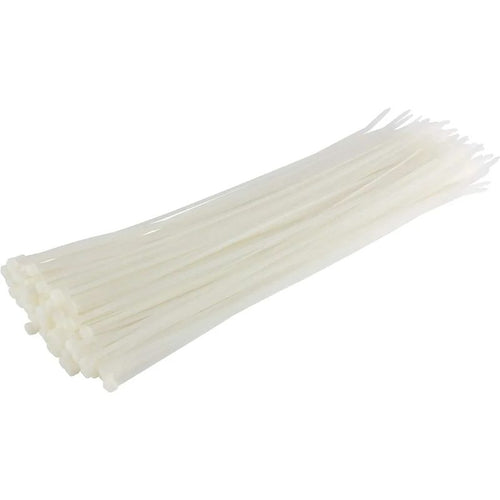 100PK Cable Ties 8in - White