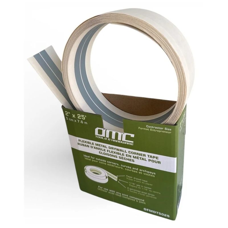 2" x 25 ft Flexible Metal Drywall Corner Tape