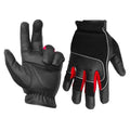 1 Pair Contractor Gloves Anti-vibe Black/red with PU Palm Black (XL)