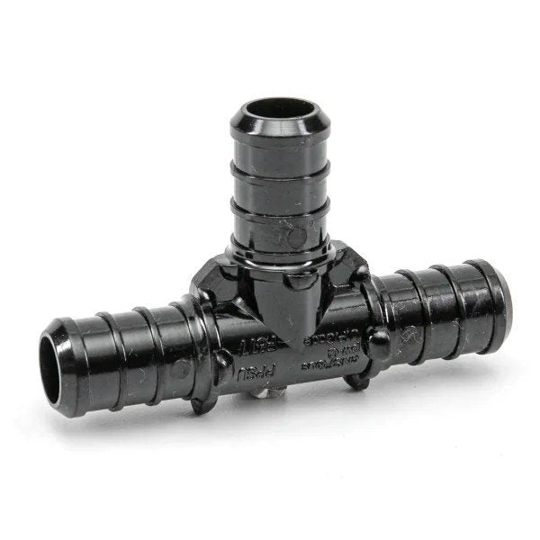 24PK Pex Poly Tee Barb to Barb 3/4 x 3/4 x 3/4in - Black